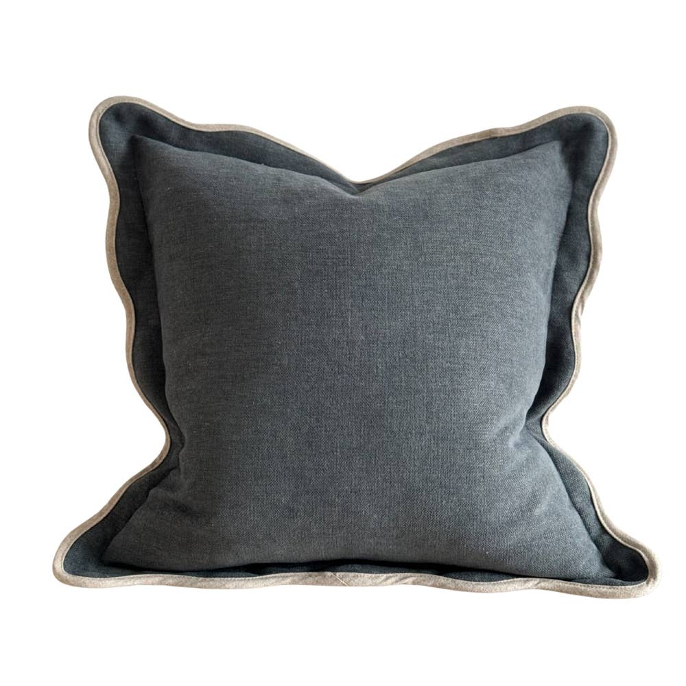 Chloe Navy Scalloped Cushion Cover