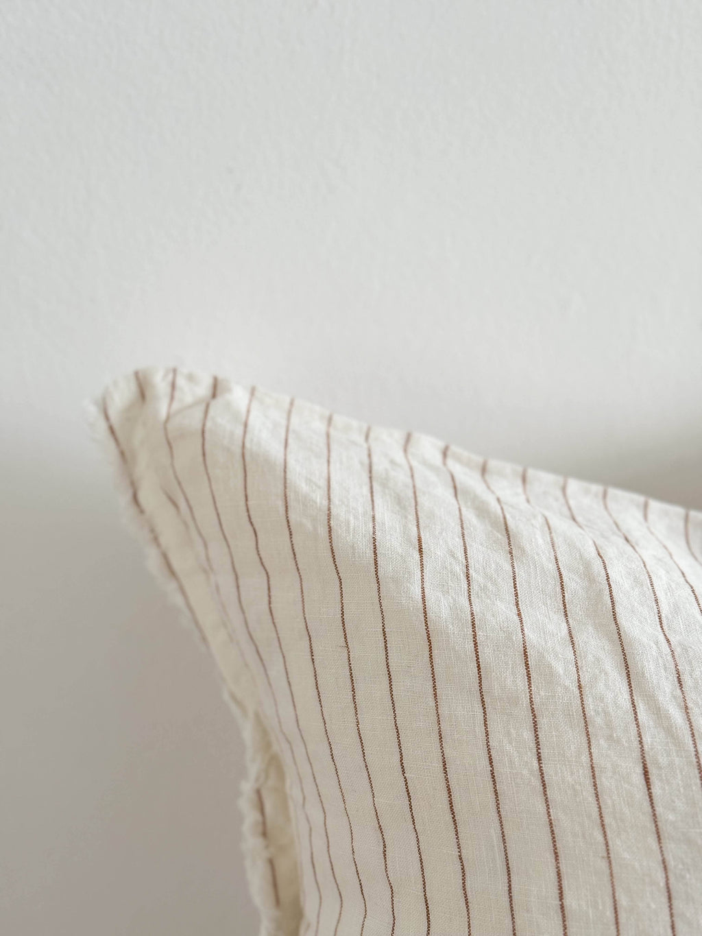 Esmee Linen Cushion Cover – Rust Pinstripe