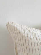 Esmee Linen Cushion Cover – Rust Pinstripe