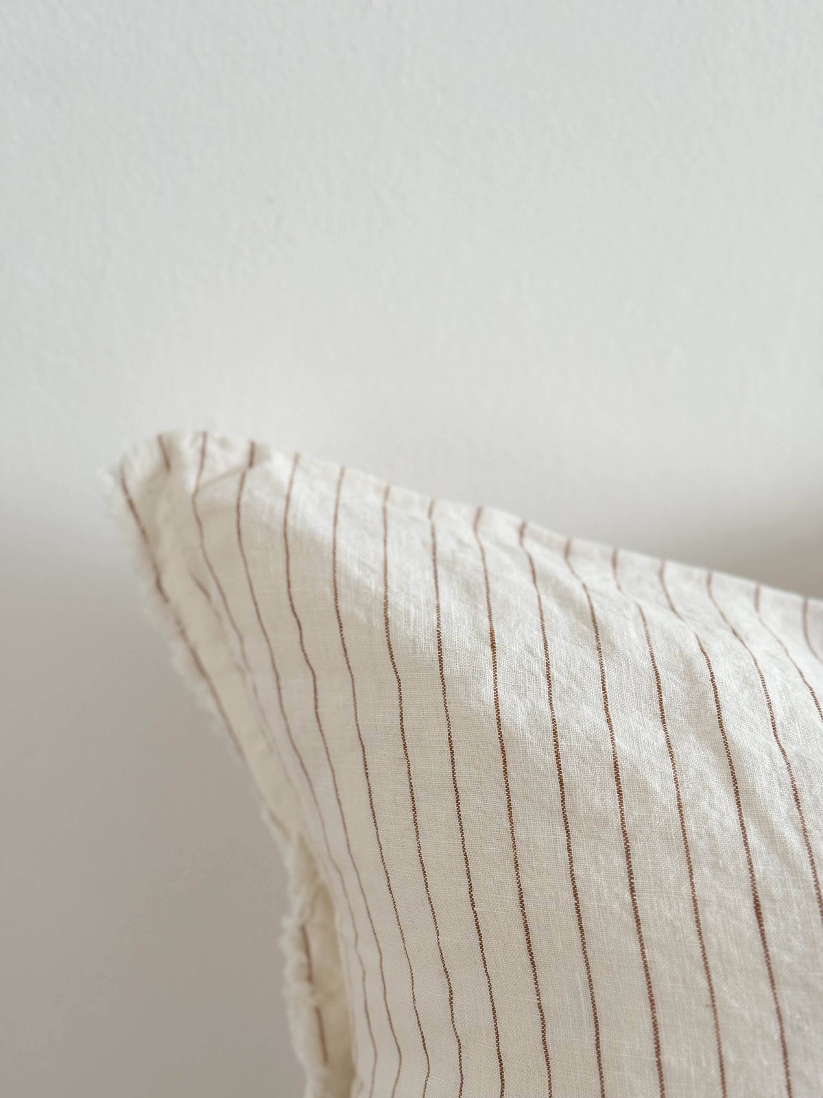 Esmee Linen Cushion Cover – Rust Pinstripe