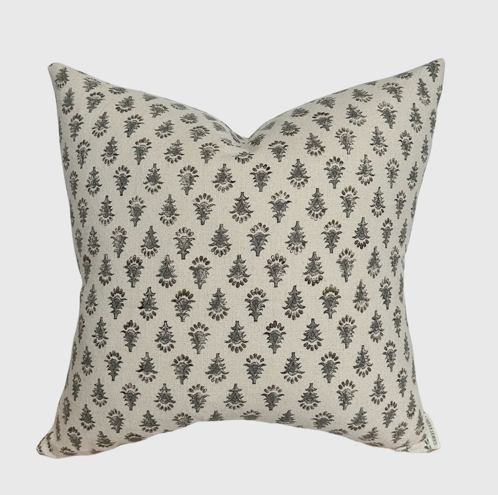 DAPHNE - Floral Hand Block Print Cushion Cover