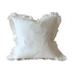 HALLIE White Ruffled Cushion Cover