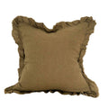 Hallie Ruffled Linen Cushion Cover – Olive
